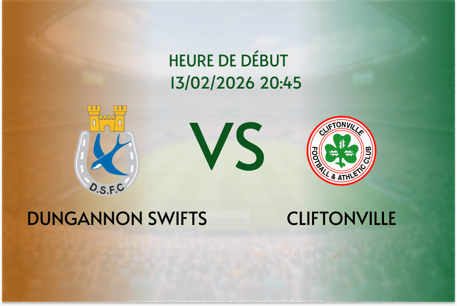 Pronostic Dungannon Swifts - Cliftonville : Derby d'Irlande du Nord en IFA Premiership