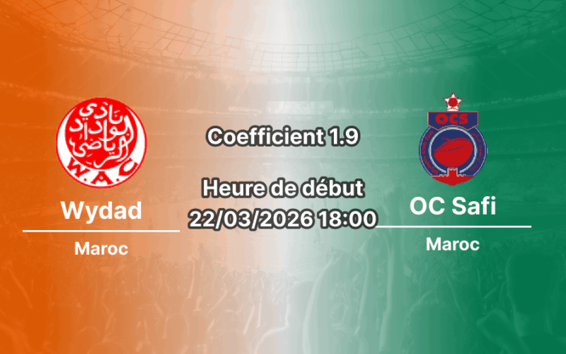 Pronostic Wydad – OC Safi