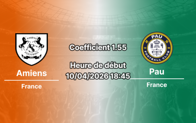 Pronostic Amiens SC Pau FC Ligue 2 BKT journée 30 10 avril 2026 – analyse et meilleurs paris au Stade de la Licorne