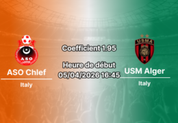 Pronostic ASO Chlef – USM Alger