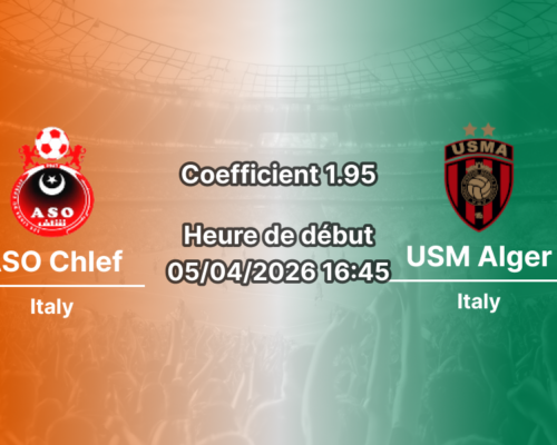 Pronostic ASO Chlef – USM Alger