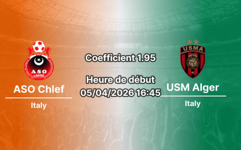 Pronostic ASO Chlef – USM Alger