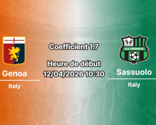 Pronostic Genoa Sassuolo Serie A journée 32 12 avril 2026 – analyse et meilleurs paris au Luigi Ferraris de Gênes