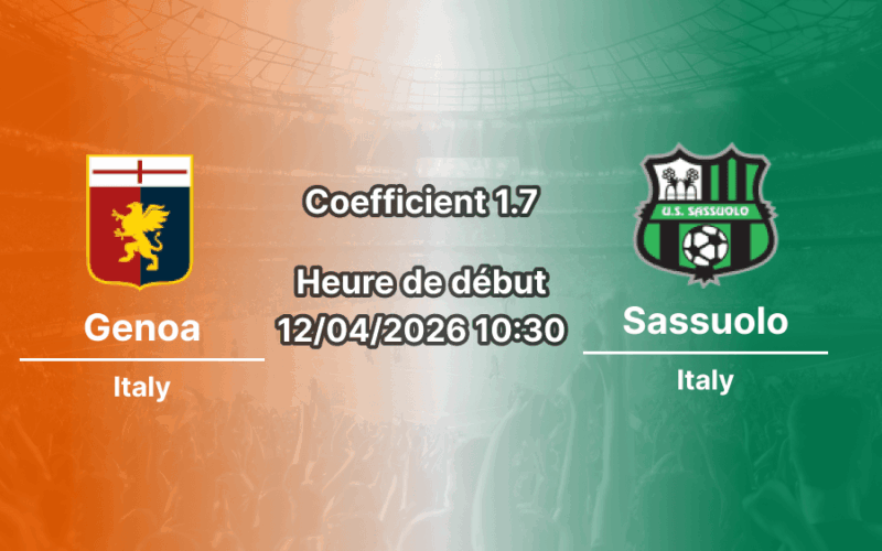 Pronostic Genoa Sassuolo Serie A journée 32 12 avril 2026 – analyse et meilleurs paris au Luigi Ferraris de Gênes