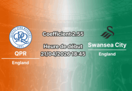Pronostic QPR – Swansea 21/04/2026 : forme, statistiques et paris recommandés. L'analyse de Kouadio Yao sur Bookmakers225.ci.