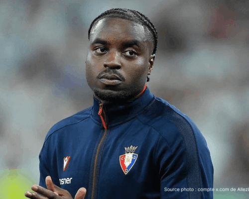 Enzo Boyomo international camerounais lors d'un match avec la sélection du Cameroun
