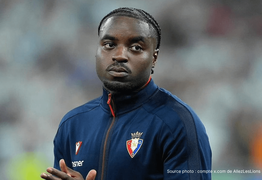 Enzo Boyomo international camerounais lors d'un match avec la sélection du Cameroun