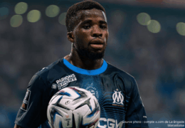Hamed Junior Traoré milieu offensif ivoirien de l'Olympique de Marseille en Ligue 1 saison 2025-2026