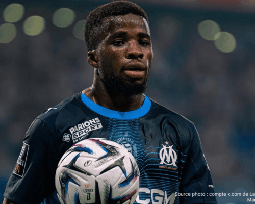 Hamed Junior Traoré milieu offensif ivoirien de l'Olympique de Marseille en Ligue 1 saison 2025-2026