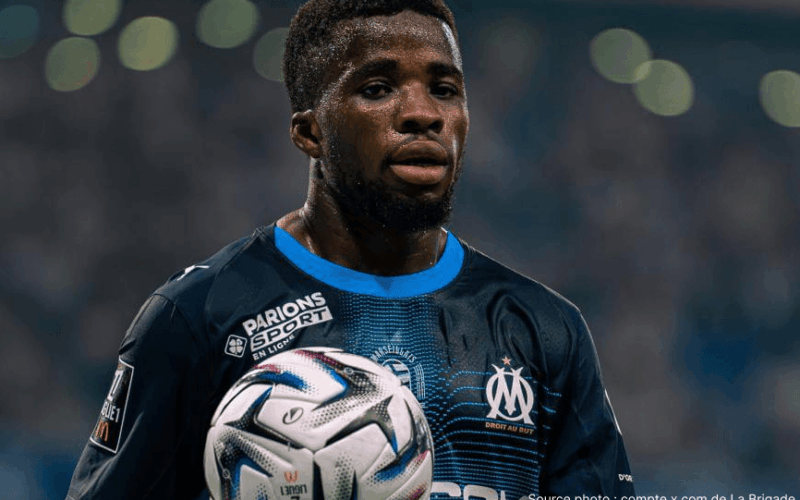 Hamed Junior Traoré milieu offensif ivoirien de l'Olympique de Marseille en Ligue 1 saison 2025-2026