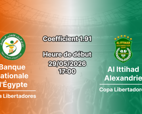 Pronostic Banque nationale d'Égypte Al Ittihad Alexandrie au stade Al-Salam Le Caire, Tour de Relégation 29 mai 2026