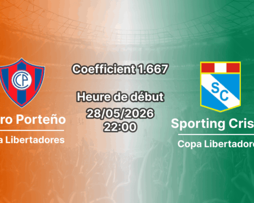 Pronostic Cerro Porteño Sporting Cristal à l'Estadio La Nueva Olla Asunción, Copa Libertadores J6 28 mai 2026