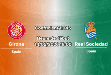 Pronostic Girona Real Sociedad au Stade municipal Montilivi La Liga 36e journée 14 mai 2026 — analyse cotes 1xBet Côte d'Ivoire match de maintien