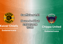 Pronostic Kaizer Chiefs Chippa United au Moses Mabhida Stadium Durban, Betway Premiership Round 30 23 mai 2026