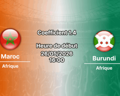 Pronostic Maroc Burundi au Complexe Mohammed VI Maâmora, préparation Coupe du Monde 2026 26 mai 2026