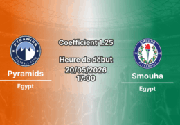 Pronostic Pyramids Smouha – Stade 30 June, Le Caire, Egypt Premier League Championship Round 20 mai 2026