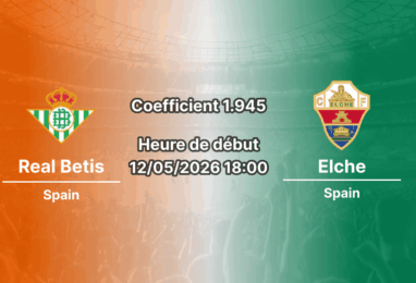 Pronostic Real Betis Elche La Liga journée 36 à l'Estadio Olímpico de La Cartuja 12 mai 2026 — analyse cotes 1xBet Côte d'Ivoire