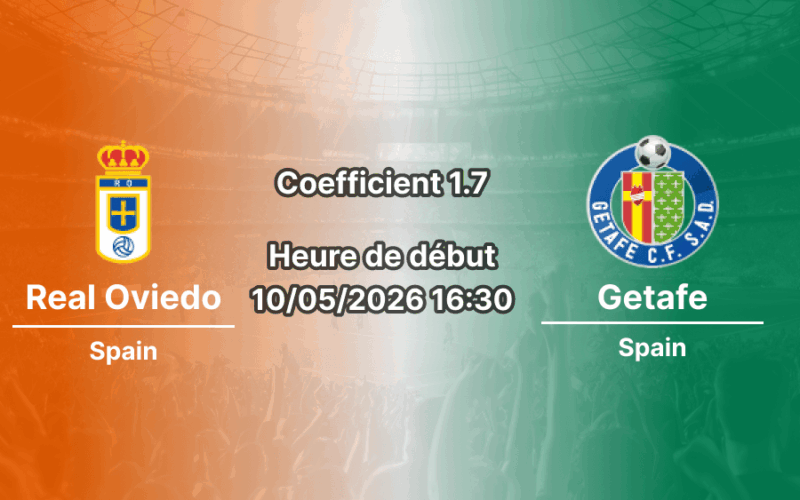 Pronostic Real Oviedo Getafe La Liga journée 35 au Nuevo Carlos Tartiere 10 mai 2026 — analyse cotes 1xBet Côte d'Ivoire