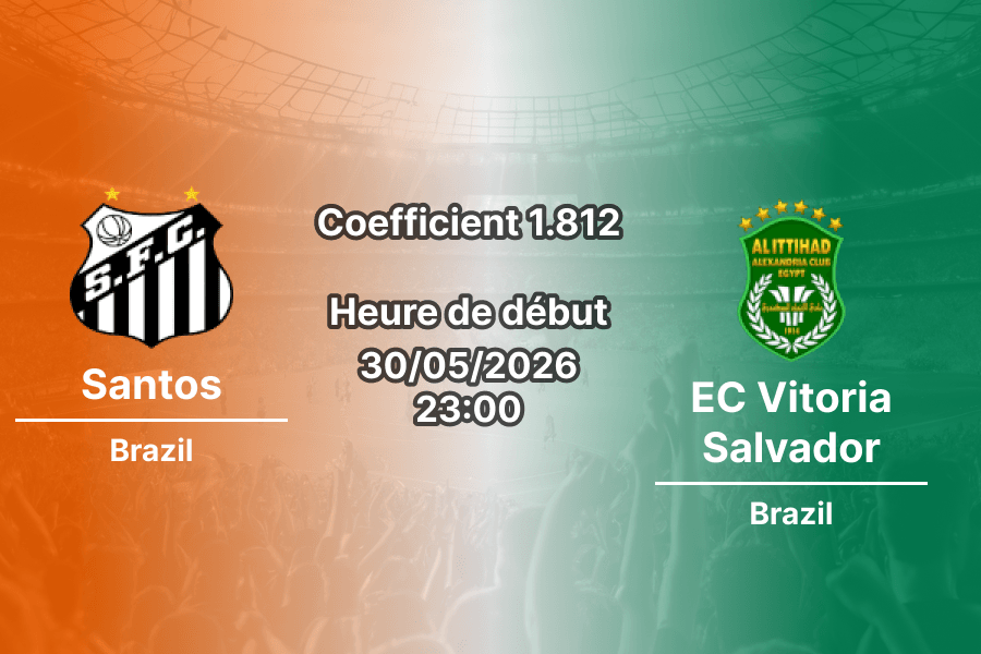 Pronostic Santos Vitoria Salvador à Vila Belmiro São Paulo, Brasileirão Série A Journée 18 30 mai 2026