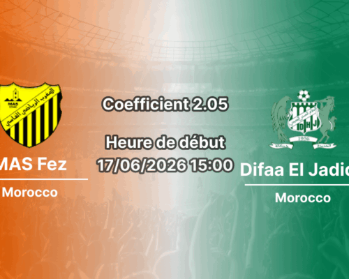 Pronostic MAS Fez Difaa El Jadida – Botola Pro journée 25 au Complexe Sportif de Fès, 17 juin 2026