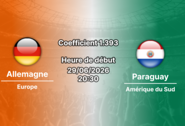 Pronostic Allemagne Paraguay – Gillette Stadium Foxborough, 16es de finale Coupe du Monde 2026, 29 juin