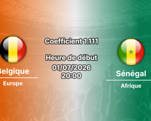 Pronostic Belgique Sénégal – Lumen Field Seattle, 16es de finale Coupe du Monde 2026, 1er juillet