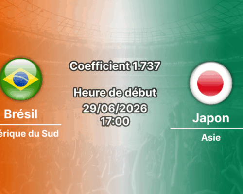 Pronostic Brésil Japon – NRG Stadium Houston, 16es de finale Coupe du Monde 2026, 29 juin