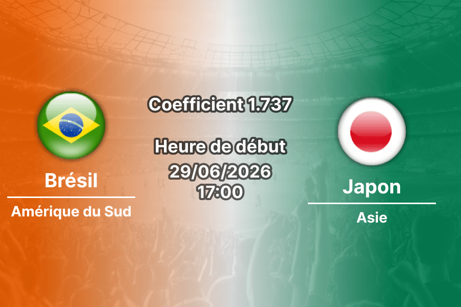 Pronostic Brésil Japon – NRG Stadium Houston, 16es de finale Coupe du Monde 2026, 29 juin