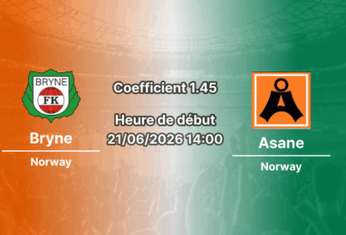 Pronostic Bryne Asane – Bryne Stadion, Adeccoligaen Norvège 21 juin 2026