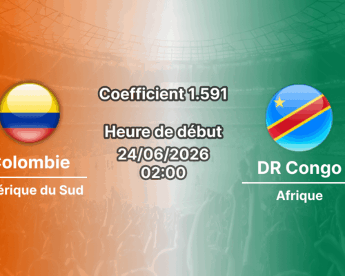 Pronostic Colombie DR Congo – Estadio Akron Guadalajara, Coupe du Monde 2026, groupe K, 24 juin