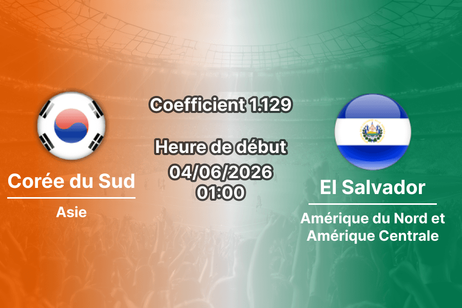 Pronostic Corée du Sud El Salvador au BYU South Field Provo Utah, amical Mondial 2026 préparation 3 juin