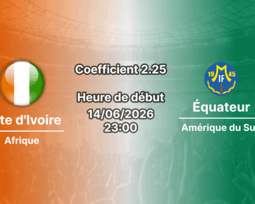 Pronostic Côte d'Ivoire Équateur – groupe E Mondial 2026 au Lincoln Financial Field Philadelphie, 14 juin 2026