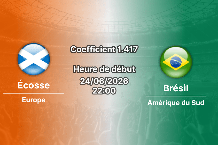 Pronostic Écosse Brésil – Hard Rock Stadium Miami, Coupe du Monde 2026, groupe C, 24 juin
