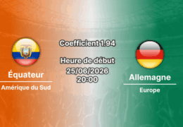 Pronostic Équateur Allemagne – MetLife Stadium East Rutherford, Coupe du Monde 2026, groupe E, 25 juin
