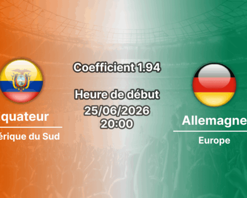 Pronostic Équateur Allemagne – MetLife Stadium East Rutherford, Coupe du Monde 2026, groupe E, 25 juin
