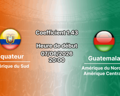 Pronostic Équateur Guatemala – match amical au ScottsMiracle-Gro Field Columbus, 7 juin 2026