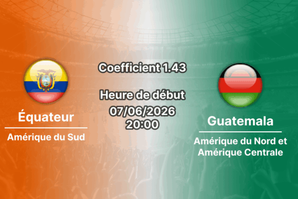Pronostic Équateur Guatemala – match amical au ScottsMiracle-Gro Field Columbus, 7 juin 2026