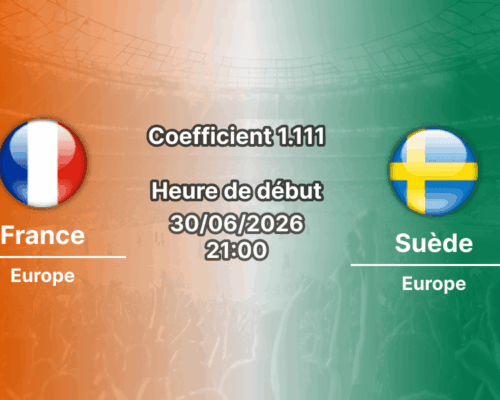 Pronostic France Suède – MetLife Stadium East Rutherford New York, 16es de finale Coupe du Monde 2026, 30 juin