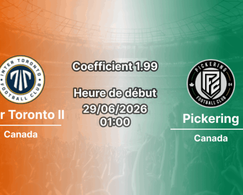 Pronostic Inter Toronto II Pickering – Vaughan Grove Turf Field Woodbridge Ontario, Ontario Premier League 2, 29 juin 2026