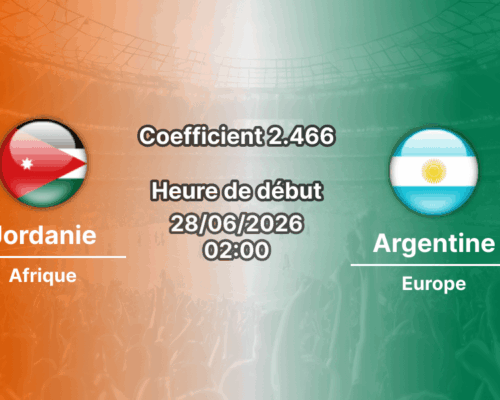 Pronostic Jordanie Argentine – AT&T Stadium Arlington, Coupe du Monde 2026, groupe J, 28 juin