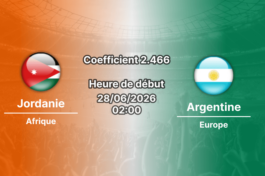Pronostic Jordanie Argentine – AT&T Stadium Arlington, Coupe du Monde 2026, groupe J, 28 juin