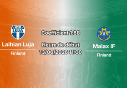 Pronostic Laihian Luja Malax IF – derby Nelonen Läntinen au Keskuskentta de Laihia, 13 juin 2026