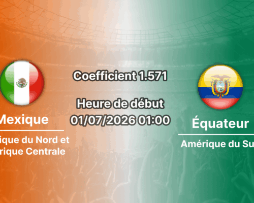 Pronostic Mexique Équateur – Estadio Azteca Mexico City, 16es de finale Coupe du Monde 2026, 1er juillet