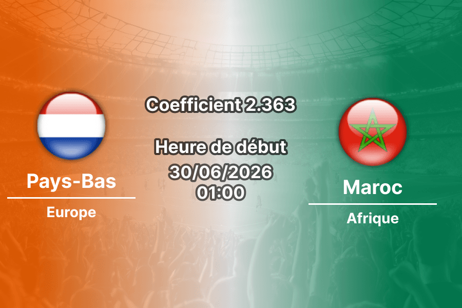 Pronostic Pays-Bas Maroc – Estadio BBVA Guadalupe, 16es de finale Coupe du Monde 2026, 30 juin