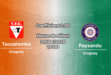 Pronostic Tacuarembó Paysandu – Raúl Saturnino Goyenola Tacuarembó, Segunda División Uruguay 20 juin 2026