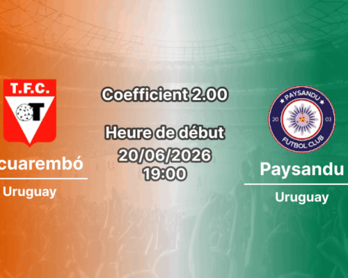 Pronostic Tacuarembó Paysandu – Raúl Saturnino Goyenola Tacuarembó, Segunda División Uruguay 20 juin 2026