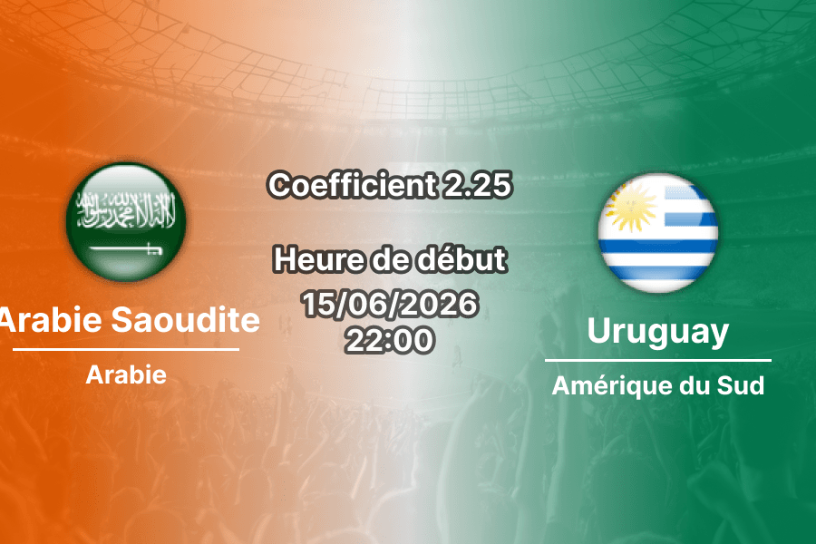 Pronostic Arabie Saoudite Uruguay – groupe H Mondial 2026 au Hard Rock Stadium Miami, 15 juin 2026