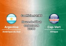 Pronostic Argentine Cap-Vert – Hard Rock Stadium Miami Gardens, 16e de finale Coupe du Monde 2026, 3 juillet 2026