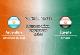 Pronostic Argentine Égypte – Mercedes-Benz Stadium Atlanta, 8e de finale Coupe du Monde 2026, 7 juillet 2026