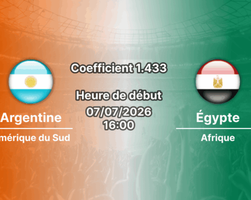 Pronostic Argentine Égypte – Mercedes-Benz Stadium Atlanta, 8e de finale Coupe du Monde 2026, 7 juillet 2026